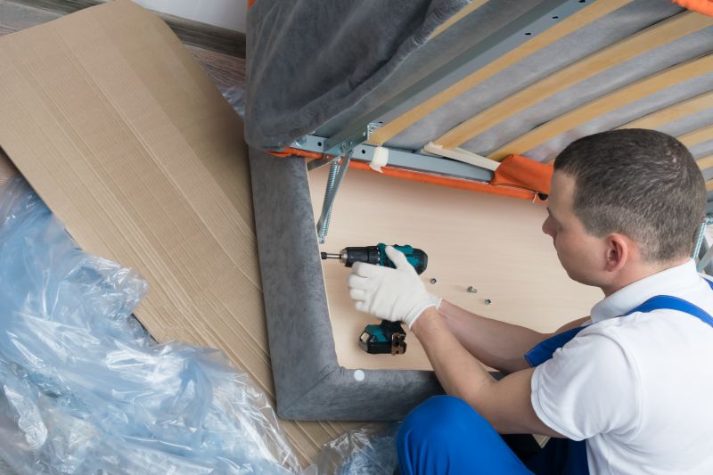 Bedroom furniture being assembled